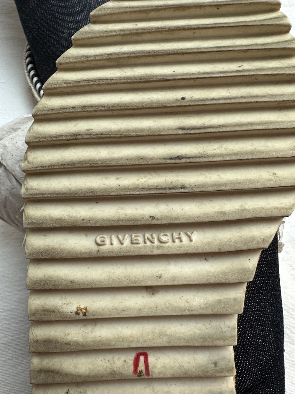 Givenchy Black and White Ribbed Rubber Sole Slide - Picture 2 of 7